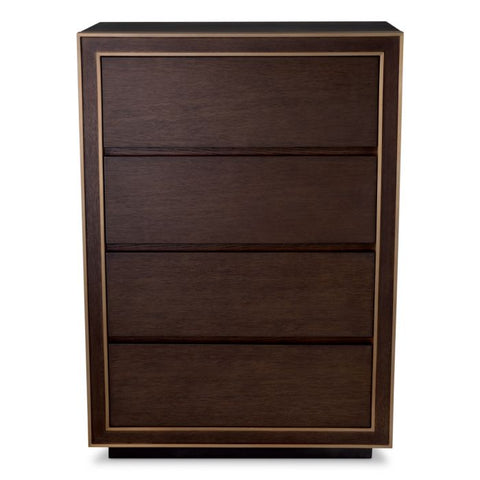 Camelot Modern Tall Dresser with Inset Handles Chest