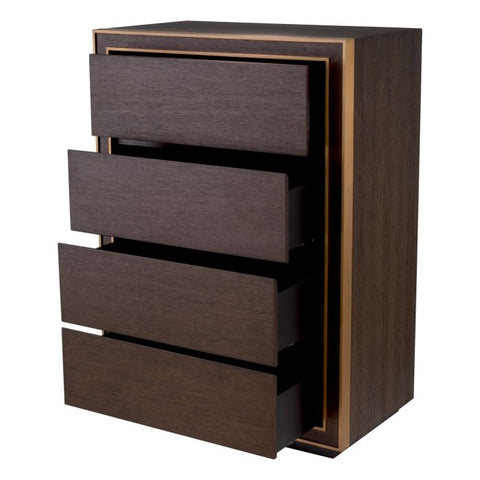 Camelot Modern Tall Dresser with Inset Handles Chest