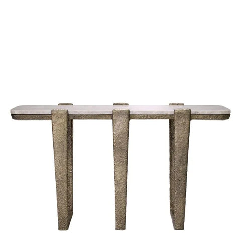 Artful Traditionalist Vintage Curved Marble Console