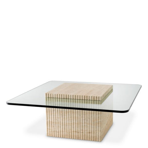 Eichholtz Timeless Minimalist Modern Fluted Plinth Coffee Table