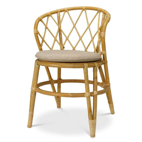 Timeless Minimalist Bohemian Dining Armchair with Barrel Back