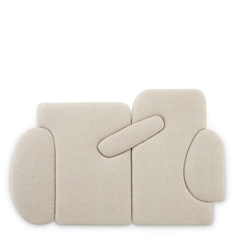 Modern Minori Upholstered Headboard in White Boucle - Headboard