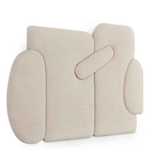 Modern Minori Upholstered Headboard in White Boucle - Headboard