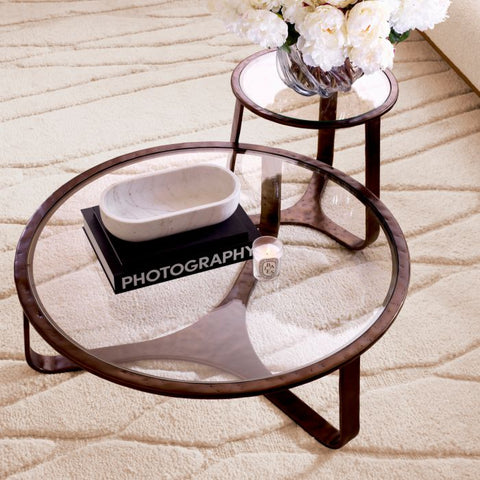Eichholtz Timeless Minimalist Modern Bronze Round Coffee Table