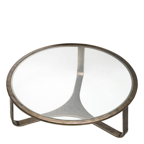Eichholtz Timeless Minimalist Modern Bronze Round Coffee Table