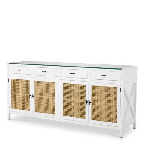 Bahamas Coastal Rattan Accent Cabinet