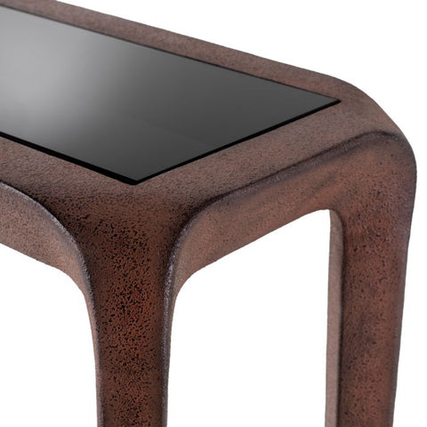 Eichholtz Timeless Minimalist Modern Curved Glass Console