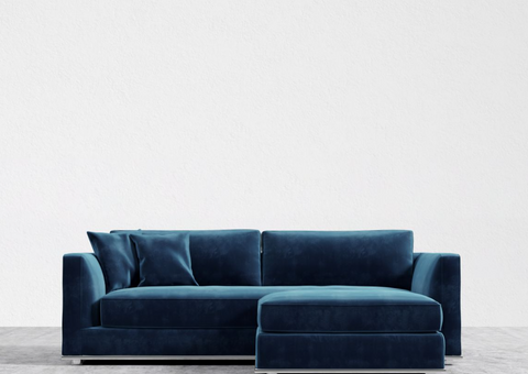 Milo Modern Chaise Sectional Velvet Sofa Bed