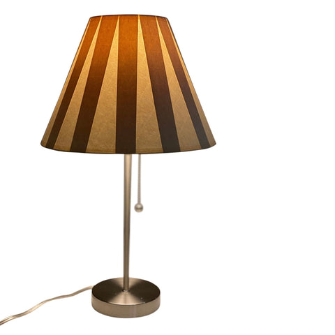 12” Paper Pleated Shade + Nickel Accent Lamp