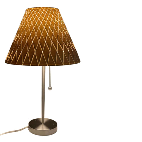 12" Woven Paper Pleated Shade + Nickel Accent Lamp