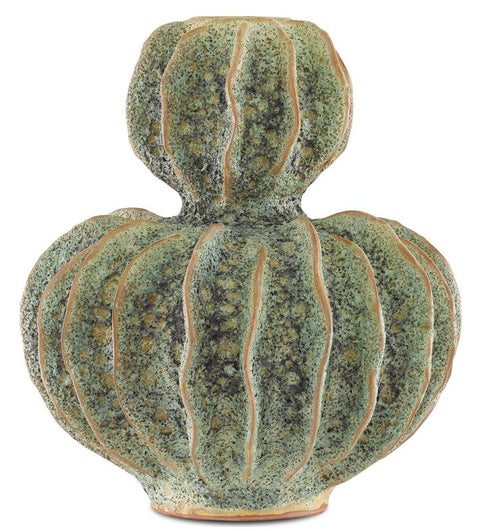 Organic Handcrafted Terracotta Table Vase with Carving