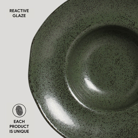 Porto Brasil Everyday Organic Handmade Abstract Glazed Stoneware Plate Set - Set of 4