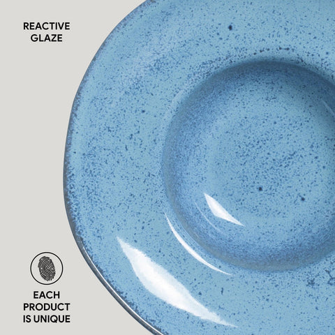 Porto Brasil Everyday Abstract Handmade Glazed Coupe Plate Set - Set of 4