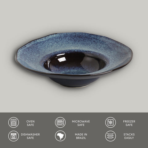 Everyday Contemporary Abstract Glazed Stoneware Plate Set