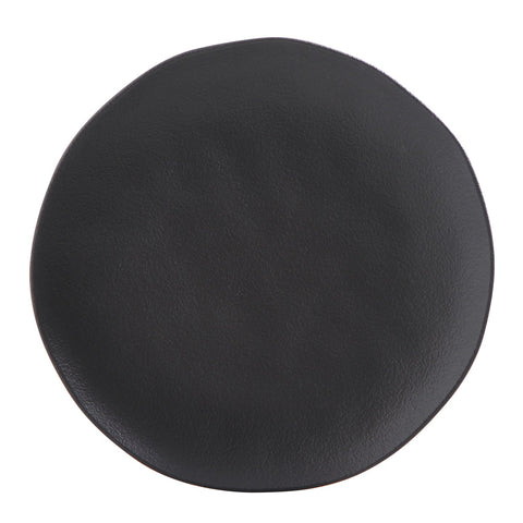 Porto Brasil Everyday Minimalist Matte Black Stoneware Dinner Plate Set - Set of 6