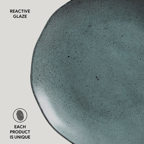 Porto Brasil Everyday Organic Abstract Handmade Glazed Plate Set - Set of 6