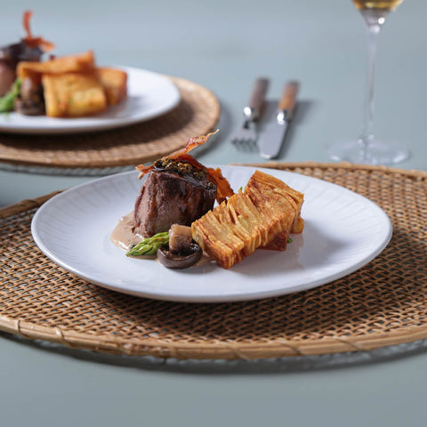 Porto Brasil Everyday Embossed Glazed Stoneware Plate Set for Contemporary Dining - Set of 6