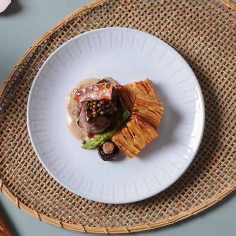 Porto Brasil Everyday Embossed Glazed Stoneware Plate Set for Contemporary Dining - Set of 6