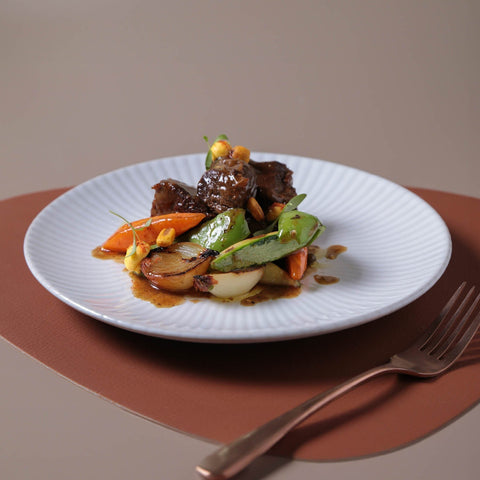 Porto Brasil Everyday Minimalist Embossed Glazed Stoneware Dinner Plate Set - Set of 6