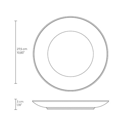 Porto Brasil Everyday Minimalist Embossed Glazed Stoneware Dinner Plate Set - Set of 6