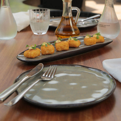 Porto Brasil Everyday Handmade Organic Stoneware Dinner Plate Set - Set of 6