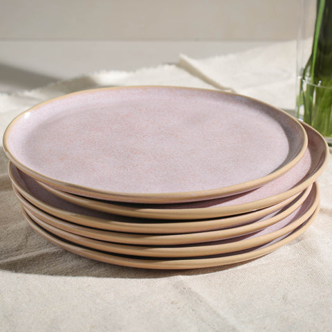 Everyday Abstract Glazed Stoneware Plate Set for Contemporary Dining