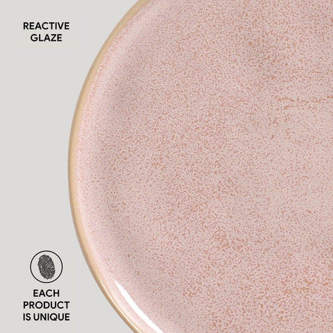 Everyday Abstract Glazed Stoneware Plate Set for Contemporary Dining