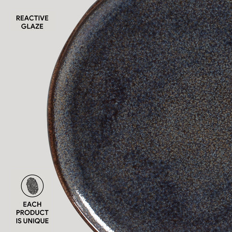 Porto Brasil Everyday Handmade Abstract Glazed Stoneware Plate Set - Set of 6