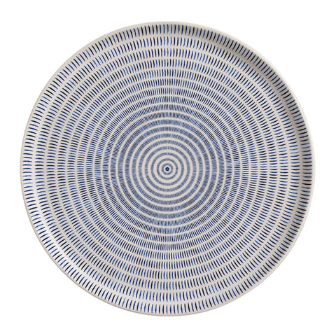 Decorated Geometric Glazed Stoneware Plate Set