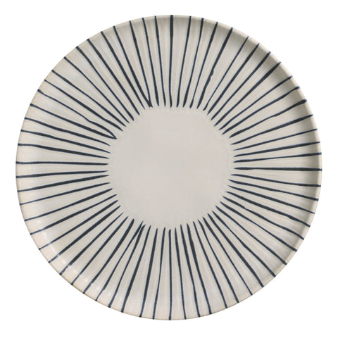 Porto Brasil Decorated Handmade Geometric Plate Set with Glazed Finish - Set of 6