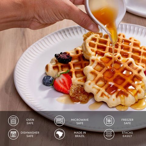 Porto Brasil Everyday Contemporary Handmade Glazed Stoneware Plate Set - Set of 6