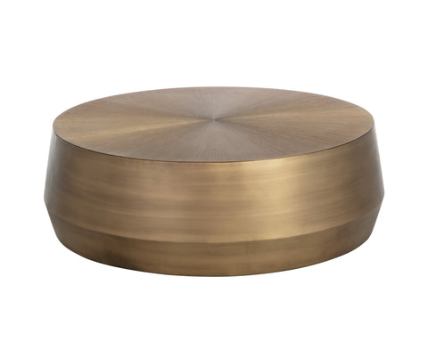 Sunpan Contemporary Round Drum Coffee Table