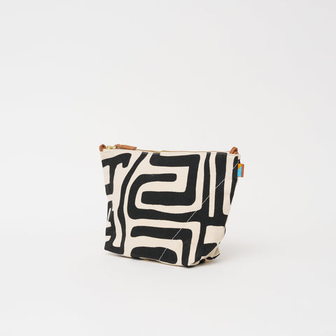 Abstract Graphic Convertible Pouch with Zip Top