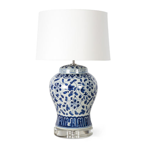 Royal Asian Drum Table Lamp with Graphic Accent