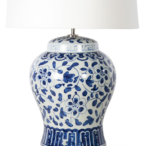 Royal Asian Drum Table Lamp with Graphic Accent