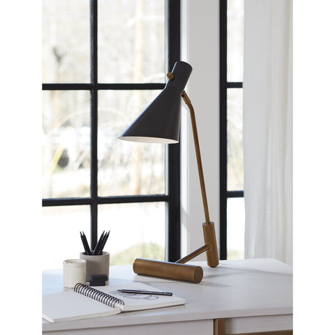Spyder Modern Task Lamp in Blackened Brass