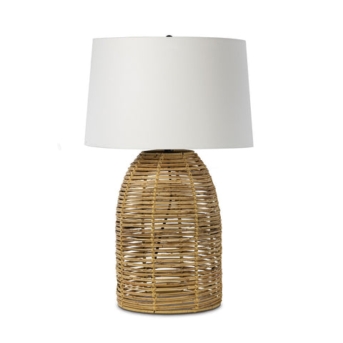 Monica Bohemian Woven Handcrafted Drum Table Lamp