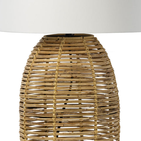 Monica Bohemian Woven Handcrafted Drum Table Lamp