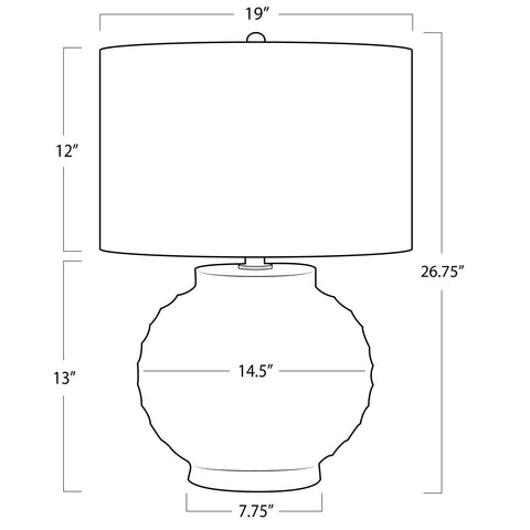 Adobe Accent Handcrafted Drum Table Lamp with Engraved Details