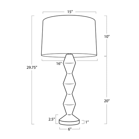 Accent Buffet Drum Table Lamp Mid Century Modern