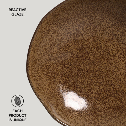 Porto Brasil Organic Abstract Hand Finished Glazed Stoneware Salad Bowl - Set of 6