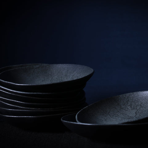 Porto Brasil Modern Hand Finished Glazed Stoneware Salad Bowl - Set of 6