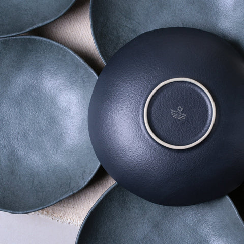 Porto Brasil Modern Hand Finished Glazed Stoneware Salad Bowl - Set of 6