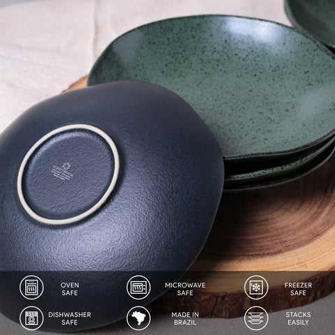 Porto Brasil Porto Brasil Everyday Organic Abstract Stoneware Salad Bowl - Set of 6