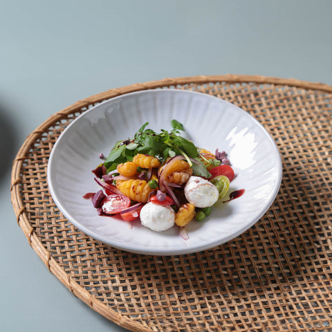 Porto Brasil Modern Geometric Hand Finished Stoneware Salad Bowl Set - Set of 6