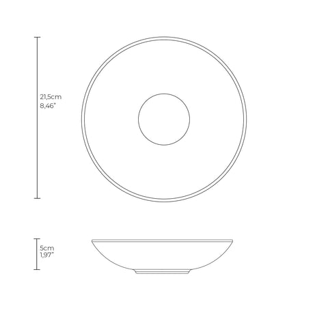 Porto Brasil Minimalist Handmade Glazed Stoneware Salad Bowl - Set of 6