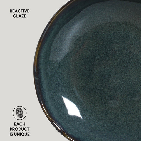 Porto Brasil Organic Abstract Hand Finished Glazed Stoneware Salad Bowl - Set of 6