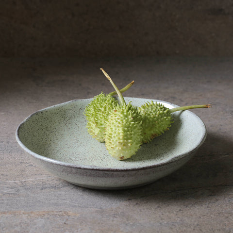 Porto Brasil Organic Abstract Stoneware Salad Bowl Set with Hand Finished Glaze - Set of 6