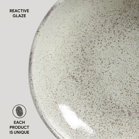 Porto Brasil Organic Abstract Stoneware Salad Bowl Set with Hand Finished Glaze - Set of 6