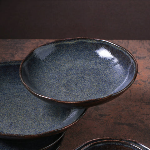 Porto Brasil Modern Abstract Glazed Stoneware Salad Bowl - Set of 6